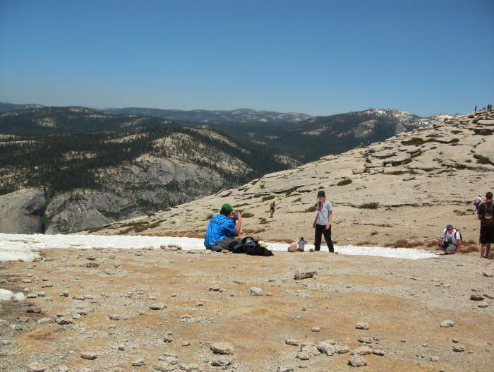 Top of Half dome has snow!